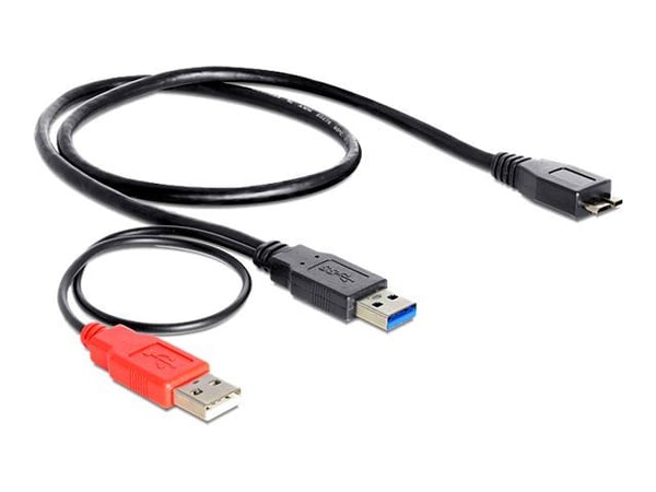 Delock - USB-kabel - USB-type A (hann) til USB (kun strøm), Micro-USB Type B (hann) - USB 3.0 - 20 cm