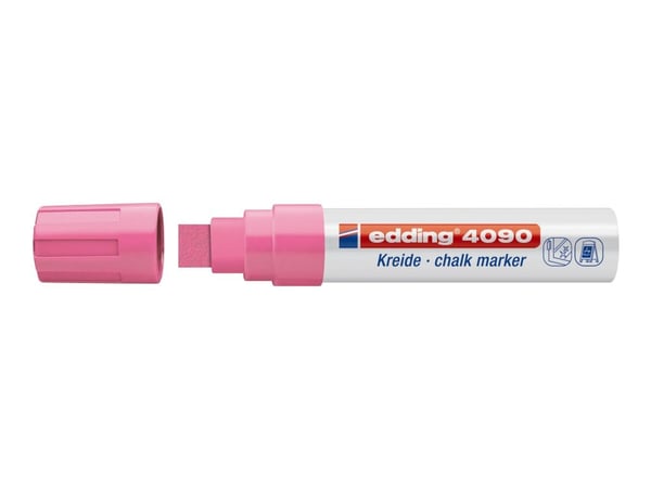 Edding 4090, Harmaa, Oranssi, Vaaleanpunainen, Valkoinen, Keltainen, Neliö, 5 kpl