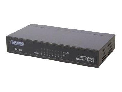 PLANET FSD-803, Fast Ethernet (10/100), Täysin kaksipuolinen, Seinäkiinnitteinen