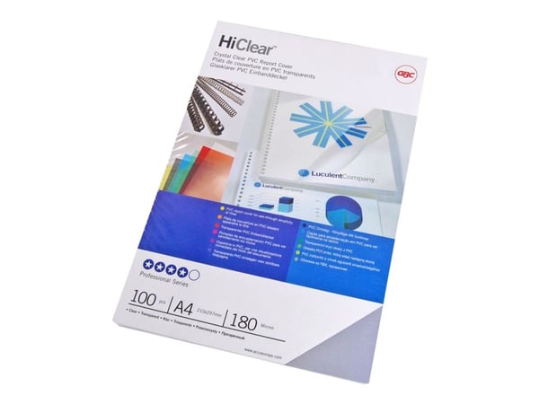 Indbindingsomslag GBC A4 250 micron klar PVC (50 stk.)