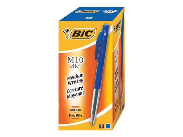 Kuglepen BIC Clic M10 blå Medium - (50 stk.)
