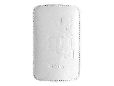 Nokia CP-342 - Hylsterveske for mobiltelefon - lær - hvit - for Nokia 12XX, 16XX, 3610, 53XX, 5500, 6600, 7070, 7210, 73XX, 75XX, 7610, E66, N79, N85