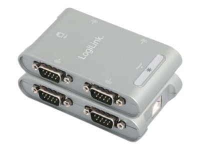 LogiLink USB 2.0 to 4-Port Serial Adapter - Seriell adapter - USB 2.0 - RS-232 x 4