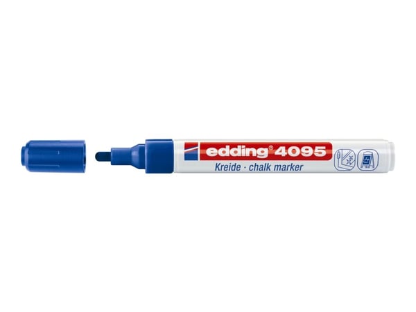 Edding 4095, Musta, Sininen, Vihreä, Punainen, Bullet, Hajuton, 4 kpl