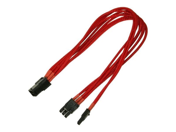 Nanoxia - Strømadapter - 8-pins PCIe-strøm (6+2) (hann) til 6-pins PCIe-strøm (hunn) - 30 cm - rød