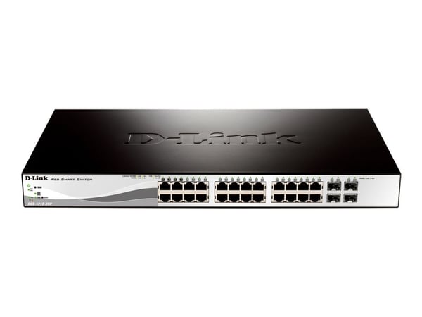 D-Link Web Smart DGS-1210-28P - Switch - Styrt - 24 x 10/100/1000 (PoE) + 4 x Gigabit SFP - stasjonær, rackmonterbar - PoE
