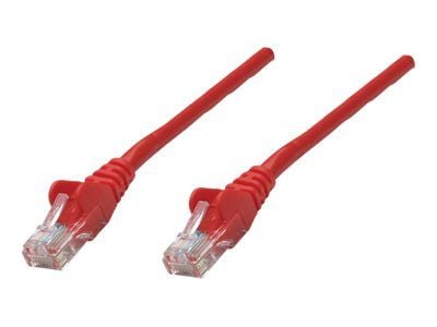 Intellinet Network Patch Cable, Cat5e, 1m, Red, CCA, U/UTP, PVC, RJ45, Gold Plated Contacts, Snagless, Booted, Lifetime Warranty, Polybag - Kobling...