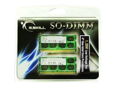 G.Skill 16GB DDR3-1600, 16 GB, 2 x 8 GB, DDR3, 1600 MHz, 204-pin SO-DIMM