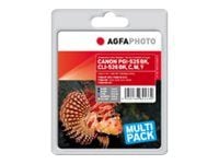 AgfaPhoto - 5-pack - svart, gul, cyan, magenta - kompatibel - blekkpatron (alternativ for: Canon CLI-526BK, Canon CLI-526C, Canon CLI-526M, Canon C...