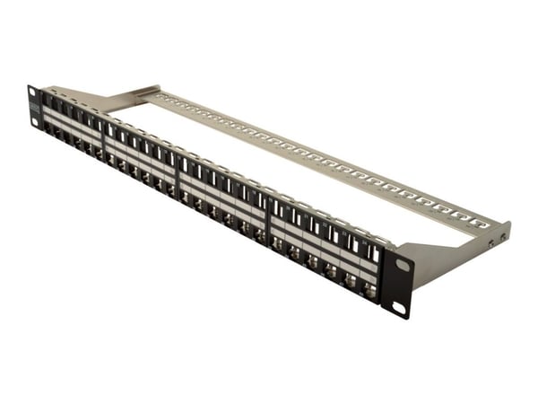 DIGITUS Professional DN-91424 - Koblingspanel - CAT 6a - STP - svart, RAL 9005 - 1U - 19" - 48 porter