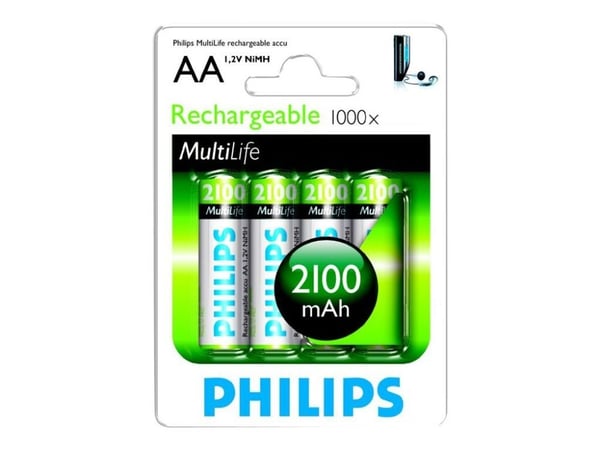 Philips Multilife R6B4A210 - Batteri 4 x AA-type - NiMH - (ladbare) - 2100 mAh