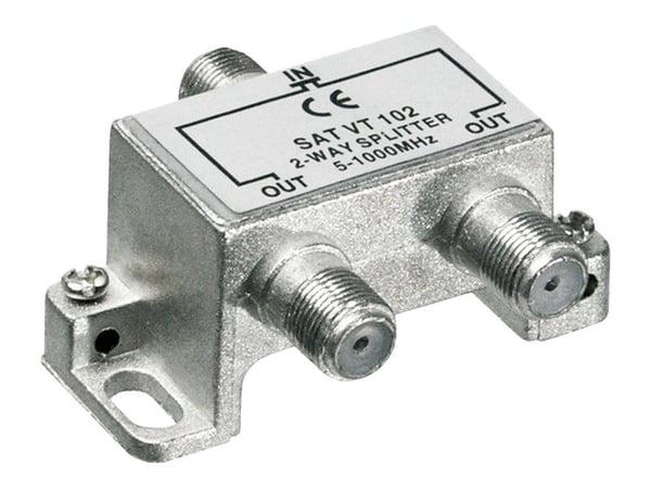goobay SAT VT 102 - Satelliittiantennin jakaja - F-liitin naaras F-liitin naaraspuolelle