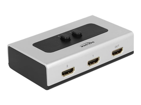 Delock Switch HDMI 2 port manual - Video/audio switch - 2 x HDMI - stasjonær