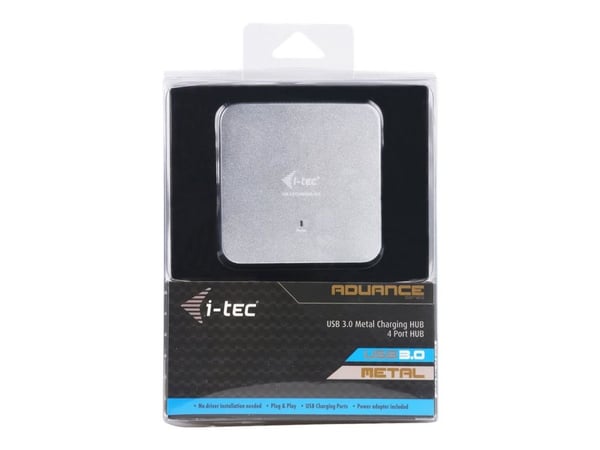 i-Tec USB 3.0 Metal Charging HUB - Hub - 4 x SuperSpeed USB 3.0 - stasjonær