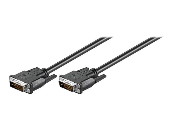 goobay - DVI-kabel - dobbeltlenke - DVI-D (hann) til DVI-D (hann) - 1.8 m - tommelskruer - svart