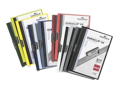 DURABLE DURACLIP 60 - Klipsfil - for A4 - kapasitet: 60 ark - gul med transparent frontperm