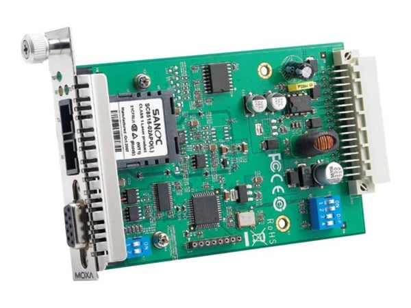 Moxa TCF-142-S-SC-RM - Kuitumuuntamo - RS-232, RS-485, RS-442 - sarja RS-232, sarja RS-422, sarja RS-485 - 9-nastainen D-Sub (DB-9) / SC enkelttils...