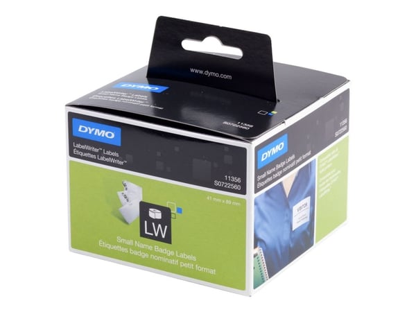 DYMO LabelWriter - Hvit - 89 x 41 mm 300 etikett(er) (1 rull(er) x 300) etiketter til navneplater - for DYMO LabelWriter
