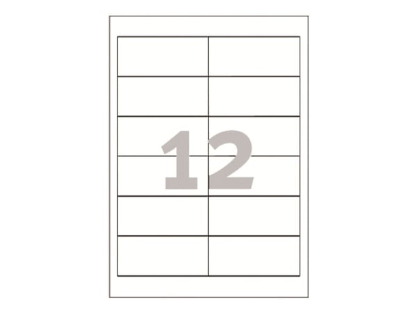 Avery - Hvit - 97 x 42.3 mm 1200 etikett(er) (100 ark x 12) flerbruks merkelapper