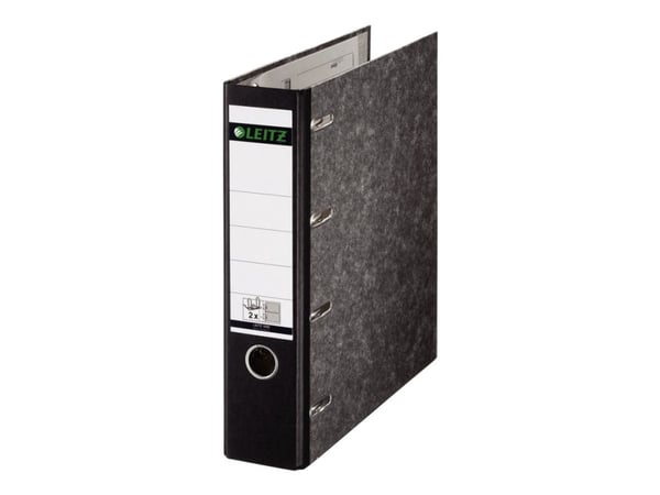 Leitz 180° - Hevarmbuefil - bokryggbredde: 75 mm - for A5 (148 x 210 mm) - kapasitet: 1000 ark - landskap - marmorsvart