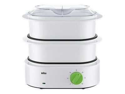 Braun Tribute Collection FS 3000 - Dampkoker - 850 W - hvit/grønn