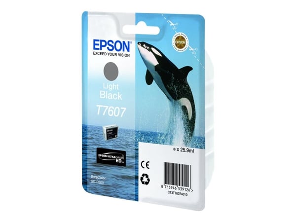 Epson T7607 vaalea musta, Vaaleanmusta, Väriainepohjainen muste, 25,9 ml, 1 kpl