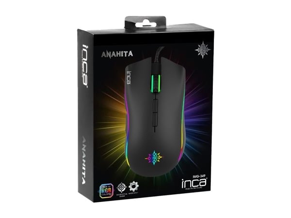 Inca IMG-349, Oikeakätinen, Optinen, USB, 6400 DPI, Musta