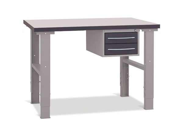 Filebænk 1200x800 mm inkl. skuffesektion (2 skuffer)