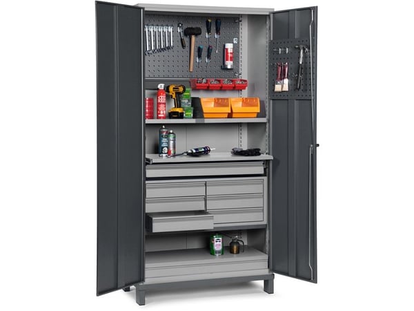 Työkalukaappi GBP 1020x540x2000mm, sisätiloilla, RAL7004/7024