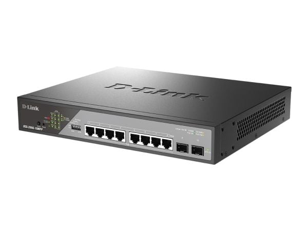 D-Link DSS 200G-10MPP - Switch - Styrt - 8 x 10/100/1000 (PoE++) + 2 x Gigabit SFP - rackmonterbar - PoE++ (242 W)