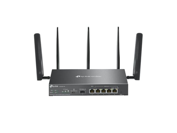 TP-Link Omada ER706W-4G, Wi-Fi 6 (802.11ax), Dobbelbånd (2.4 GHz / 5 GHz), Ethernet/bredbåndsforbindelse, 4G, Sort, Skrivebord/stolperuter
