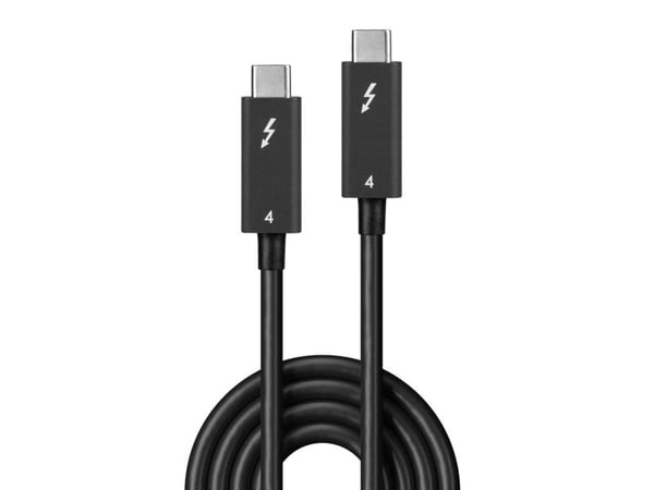 Lindy 31121, Hankjønn, Hankjønn, 2 m, 40 Gbit/s, Svart, Nickel