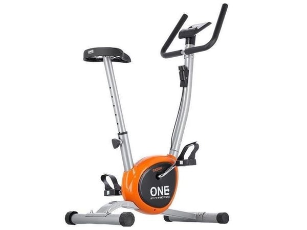 One Fitness RW3011 stasjonær sykkel mekanisk sølv/oransje