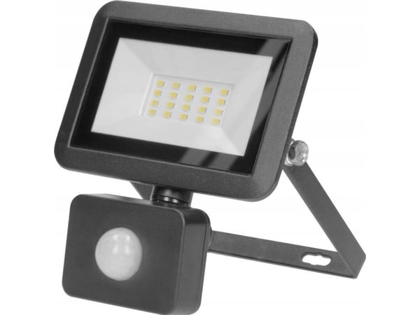 Orno FARO S LED-prosjektør m. PIR 20W 1600 lm IP44 4000K aluminium + glass