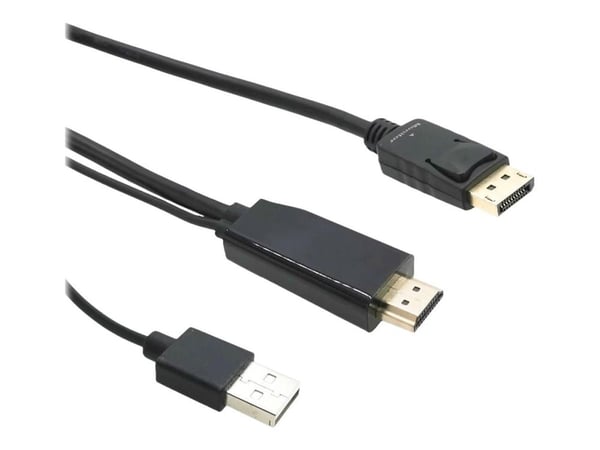 MicroConnect - Adapterkabel - DisplayPort hann til HDMI, USB (kun strøm) hann - 3 m - svart - 4 K 30 Hz (3840 x 2160) støtte