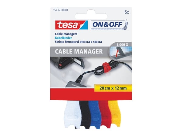 Tesa On &amp; Off - Kaapeliputki - lajittelu - 5 m