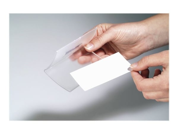 DURABLE CLICK FOLD - Navneskilt - for 54 x 90 mm - klips, nål - gjennomsiktig (en pakke 25)