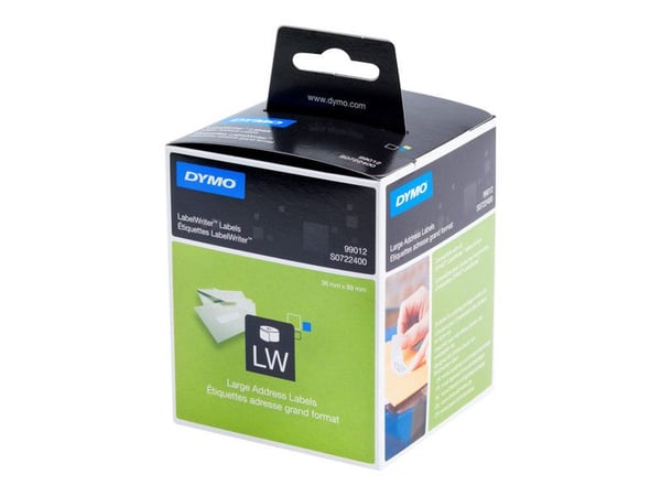 Adresseetiketter, Dymo LabelWriter, 36 x 89 mm, 260 etiketter, pakke a 2 stk
