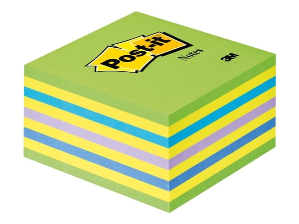 Post-it 2028NB - Muistilappu - 76 x 76 mm - 450 ark (5 x 90) - neongrøn, neongrøn, neongul, neonlilla, neonblå, neon intens blå