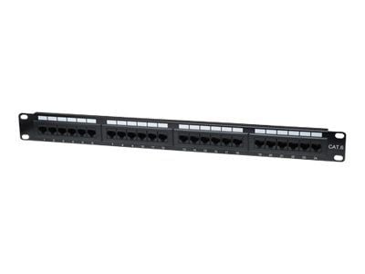 Intellinet Patch Panel, Cat6, UTP, 24-Port, 1U, Black - Koblingspanel - CAT 6 - UTP - RJ-45 X 24 - svart - 1U - 19"
