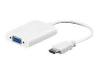 goobay - Video/audio-adapter - HDMI hann til HD-15 (VGA), mini-phone stereo 3.5 mm hunn - 2.5 cm - hvit
