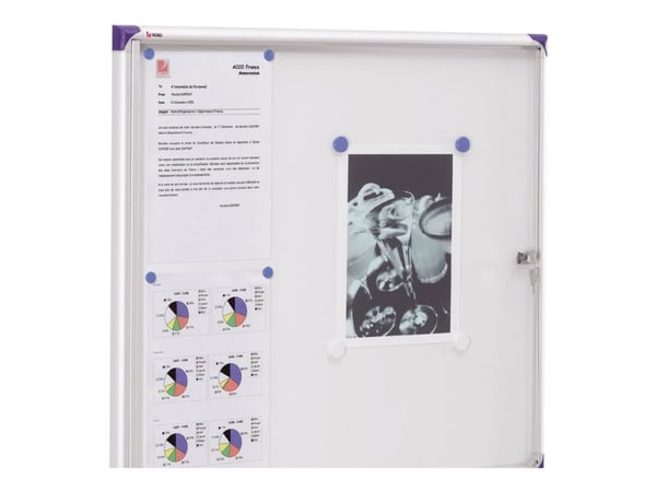 Nobo Extra - Innbygd oppslagstavle - veggmonterbar - 670 x 630 mm - 6 x A4 - magnetisk - hvit