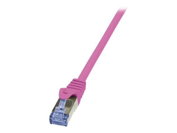 LogiLink PrimeLine - Koppeledning - RJ-45 (hann) til RJ-45 (hann) - 2 m - SFTP, PiMF - CAT 6a - halogenfri - rosa