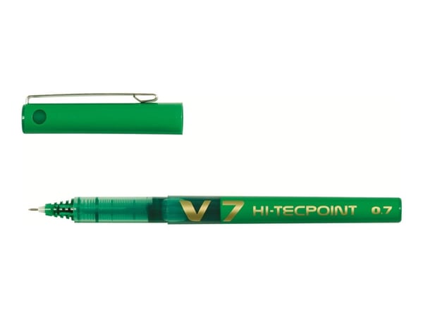 Pilot Hi-Tecpoint V7 - Rulleballpenn - grønn - 0.7 mm
