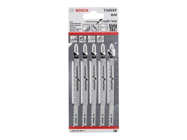 Bosch pistosahanterä T 345 XF 5kpl - B 2608634994