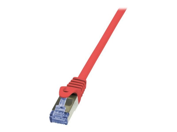 LogiLink PrimeLine - Koblingskabel - RJ-45 (hann) til RJ-45 (hann) - SFTP, PiMF - CAT 6a - halogenfri, uten hindringer - rød