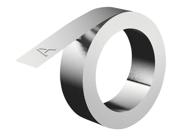DYMO IND Embossing Aluminum Labels 1/2" - Aluminium - selv-adhesiv - Rull (12 mm x 3,65 m) 1 kassett(er) merketape - for DYMO M1011