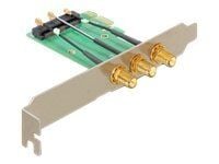 Delock Mini PCI Express > PCI Express x1 + 3 RP-SMA Ports - Kort för stigare