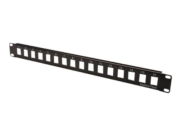 DIGITUS Professional DN-91400 - Koblingspanel - UTP - svart, RAL 9005 - 1U - 19" - 16 porter