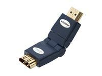 in-akustik Premium HDMI Angle Adapter 360 - HDMI-adapter - HDMI hane till HDMI hona - svart - 180° vridbar kontakt